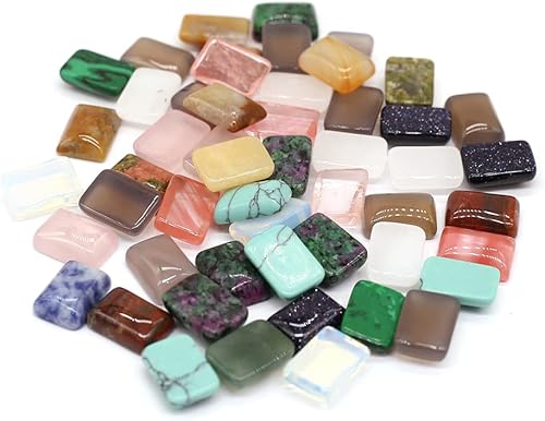 Cabujón rectangular con parte trasera plana piedras naturales cabujón para hacer joyas 20 piezas