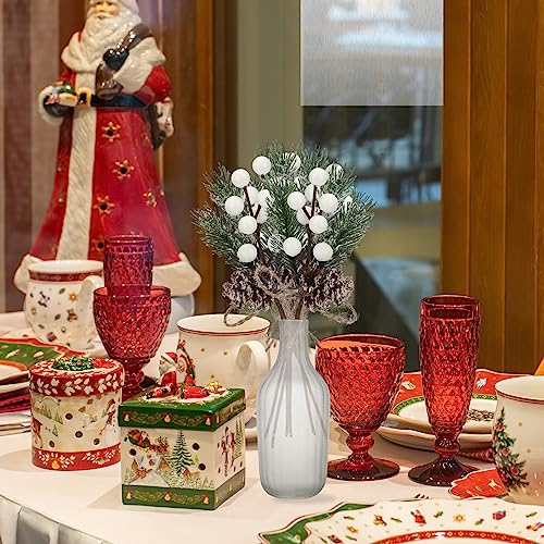 Artificial Red Berry Stems Pine Branches with Twine Bow,Christmas Pine Picks Fake Red Berry Wreath Picks, Christmas Trees Decoration Bouquets Garland Wreath Arrangements for Holiday Decor(20 Pack/red) by TITA-DONG - Image 6