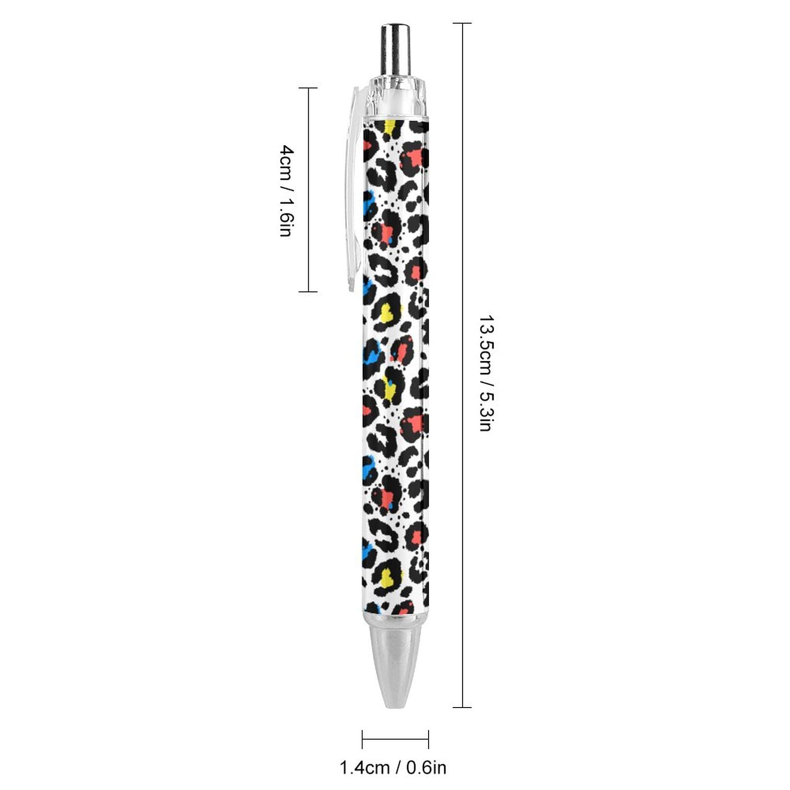 Kugelschreiber-Set Mit Leopardenmuster – 4 Stück, 0,5 Mm, Schwarze Tinte, Einziehbar