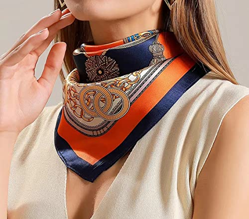 Square 100% Silk Scarves - 21" x 21" - Digital Printed Neckerchief Lightweight Scarf2