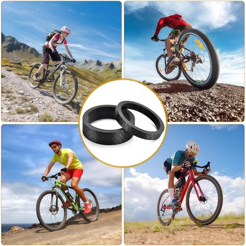 Vesavifaka 12 Stück Fahrrad Carbon Faser Headset Abstandshalter Spacer, Mattes Finish, Passt für 1-1/8 Zoll Vorbau für MTB, Mountainbike Straßenrad Lenker Vorbauten, (15/10/5/3/2/1mm) 6 Größen