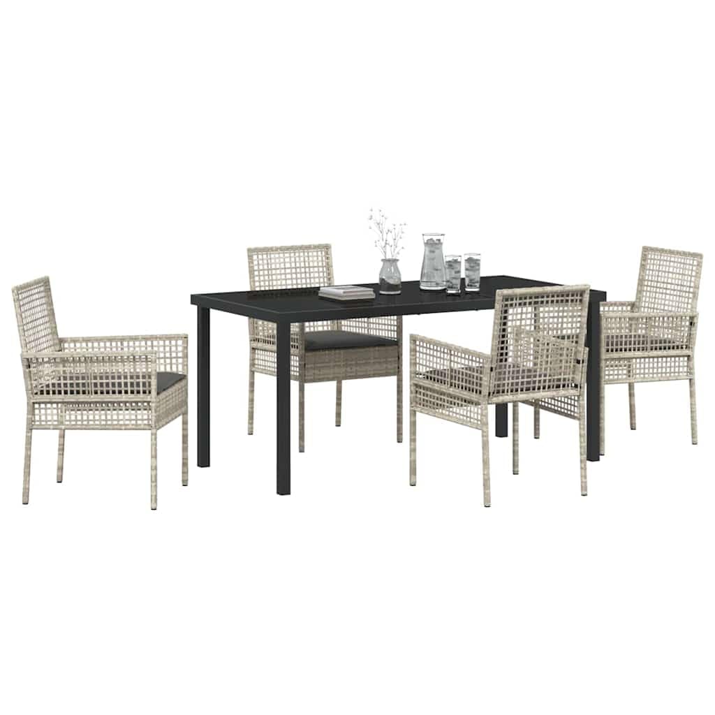Mobilier moderne de jardin gris clair et ensemble dinatoire léger 5 pcs vidaXL