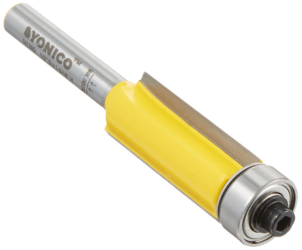 YONICO Pattern Bit Flush Trim Router Bits 1-1/4-Inch Cutting Height X 1/2-Inch 1/4-Inch Shank 14139q