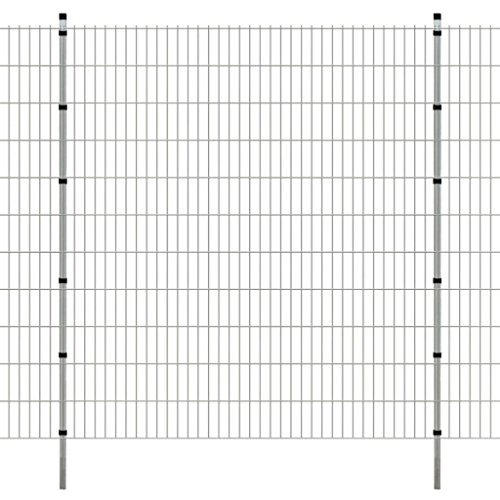 Preisvergleich Produktbild Festnight- 20m Doppelstabmattenzaun I Zaun Komplettset I Gartenzaun mit Pfosten 2008x2230mm / Zaunpaneel Metallzaun Zaunanlage I Gesamtlnge 20m Silber