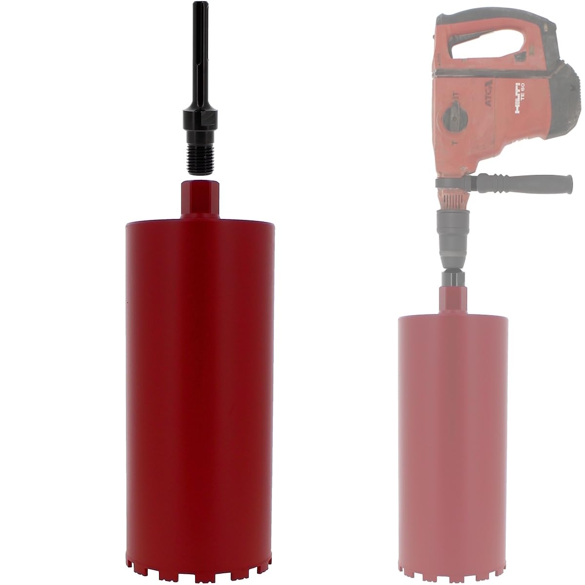 Couronne diamant Ø 180 mm avec adaptateur perceuse et perforateur SDS-max
