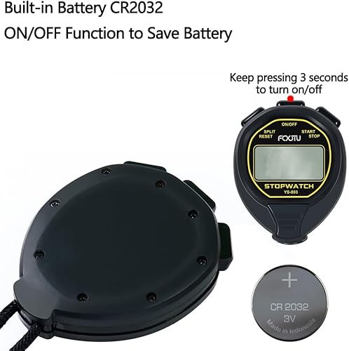 Miniatura 6 de FCXJTU Digital Simple Stopwatch Timer, No Bells, No Alarm, Simple Basic Operation, Silent, Clear Display, ONOff, Large Display for Swimming Running