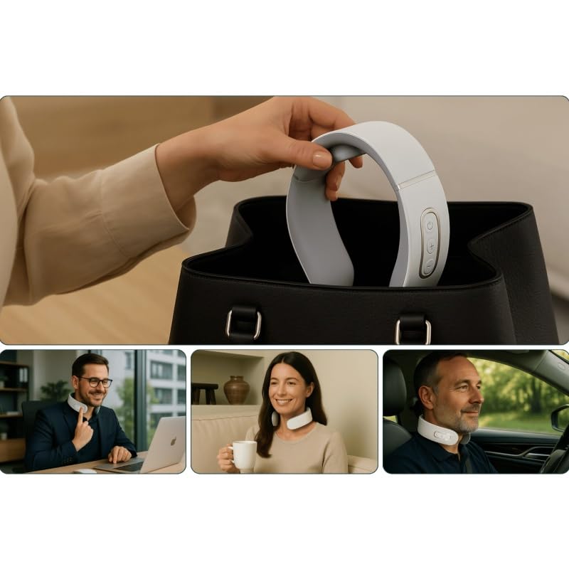 Nurotex 11-in-1 Nackenlösung Elektrisches Nackenmassagegerät - 6 Modi, 9 Intensitäten, Tragbar & Wiederaufladbar für Entspannung