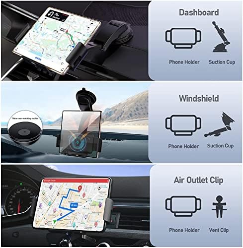 Image of SEVENAIRE S1 Wireless Charger for Car, Car Phone Holder Wireless Charger for Z Fold 6 /5 /4 /3 /2, Galaxy S Series, iPhones, Pixel Fold | 15W Fast Charging |Auto Clamping | Dash & AC Mount + Car Charger