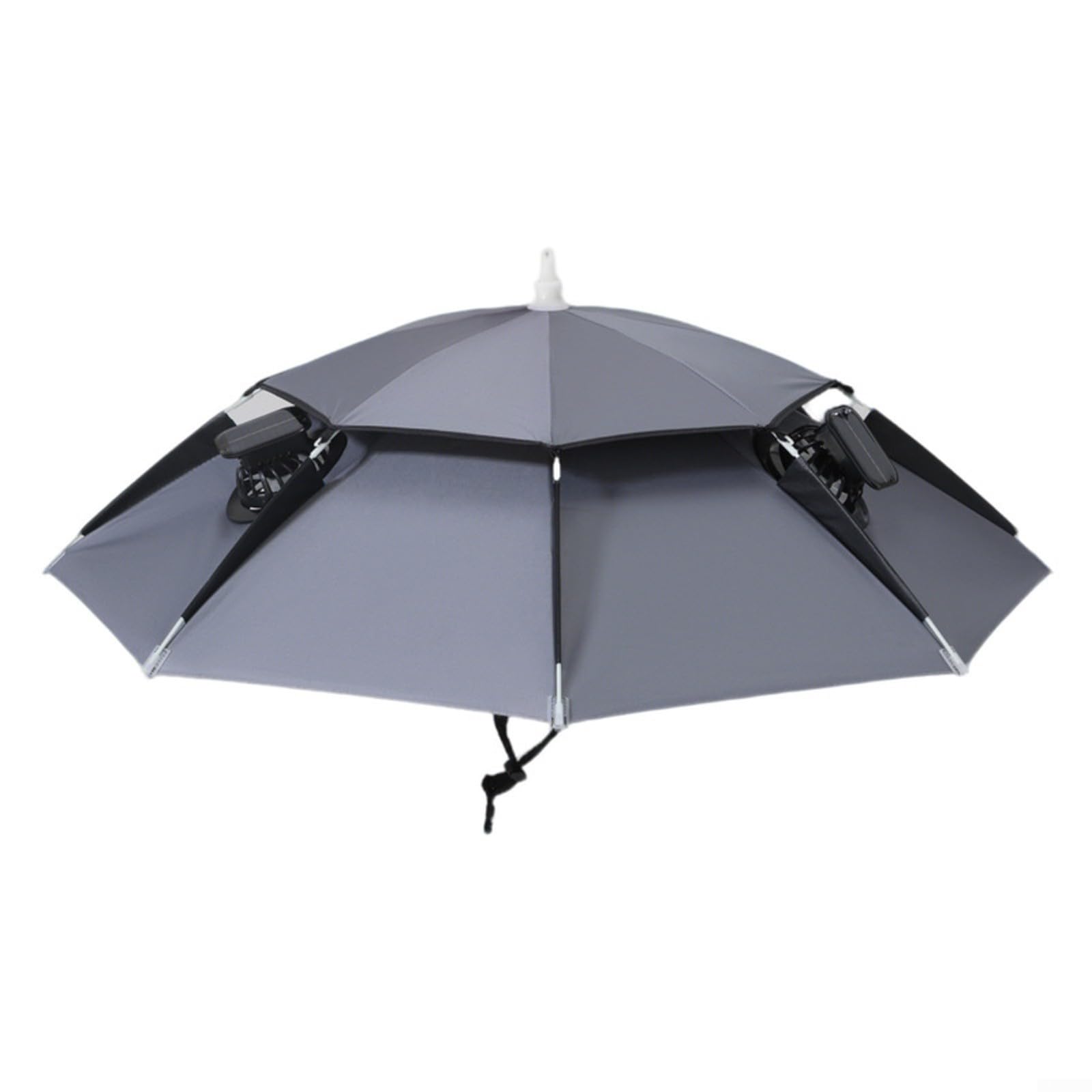 Sombrilla solar para pesca, sombrero de pesca, sombrero de ventilador solar para pesca, protección UV de doble capa, diseño plegable con recarga USB, 80 cm de diámetro, acero inoxidable