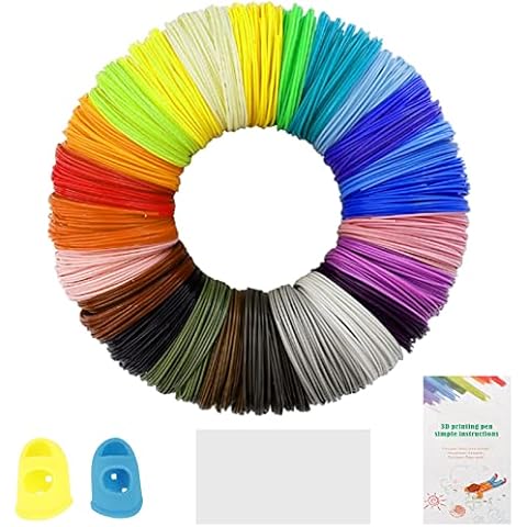 3D Pen Filament Refills PLA,1.75mm,22 Colors,Total 722 Feet,Each Color 32.8 Feet-YUSHI 3D Printer Filament 3D Printing Pen Filament, with Extra 2 Finger Caps and 1 Heat-Resistant Pad Cover