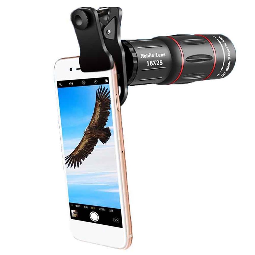 Téléobjectif de Téléphone Mobile Universel 18x Zoom de Caméra Externe pour Les Concerts Sportives et Photographies de Voyage
