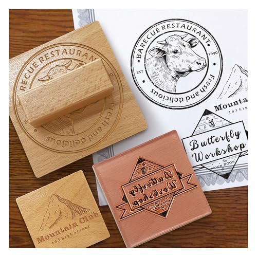 Custom Logo Stamp - Personalized Rubber Stamp - Multiple Size Options Available - Upload Your Logo (3"x3")