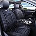 LUCKYMAN CLUB 5 Car Seat Covers Full Set with Waterproof Leather Universal Fit for Elantra Sonata Sportage RAV4 CRV Altima Accord Chevy Equinox (Black Full Set)