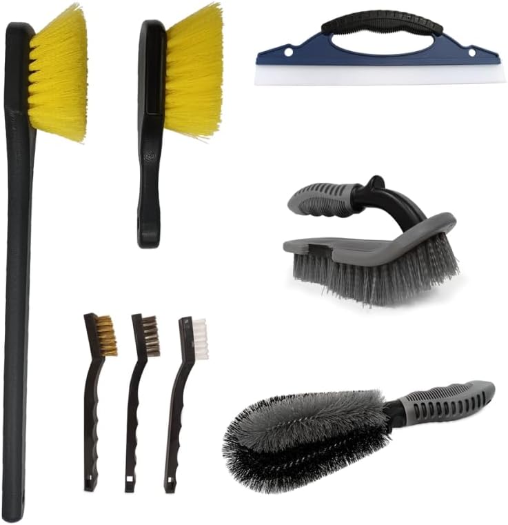 EvaClean Essentials - Kit de cepillos para automóviles y barcos, juego de 6 piezas para limpieza y detalles de precisión, varios tamaños y