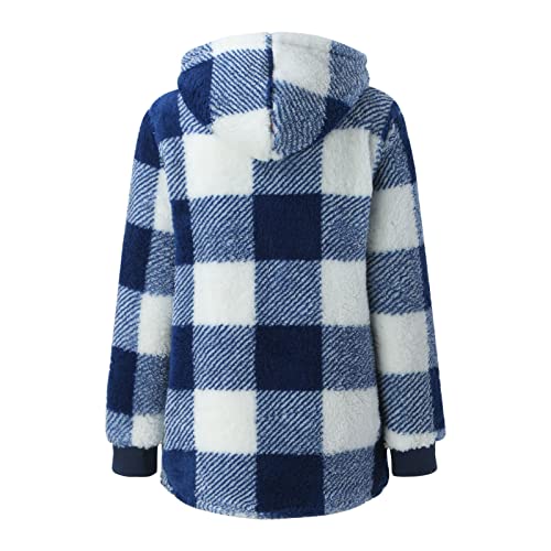 Womens Flannel Shacket Jacket Lightweight Zip Up Fleece Plaid Hoodies Warm Plush Long Hoodies for Women Zip Up Plus Size4