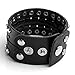 JUSNOVA Black Braided Leather Bracelet for Men Women Punk Gothic Wristband Cuff Bracelet 35mm Wide Adjustable