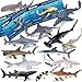 13 Pack Shark Toys Set with Booklet and Gift Box, Realistic Plastic Shark Figurines, Sea Creature Toy for Kid, Shark Party Decoration, Cake Topper, Educational Ocean Animals for Toddlers, Boys Girls