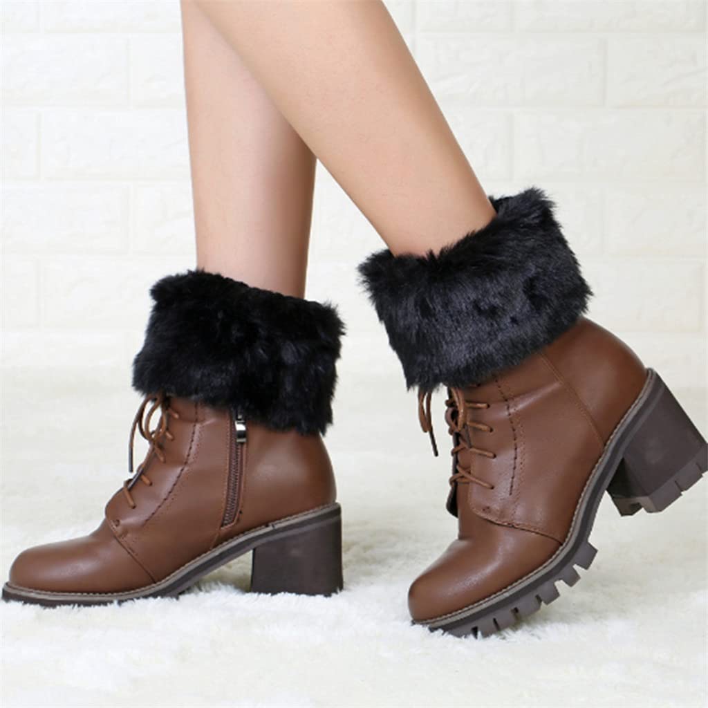 ACiyD Scaldamuscoli Invernali da Donna in Maglia Scaldamuscoli Toppers in Pelliccia (Colore : 9) (5)