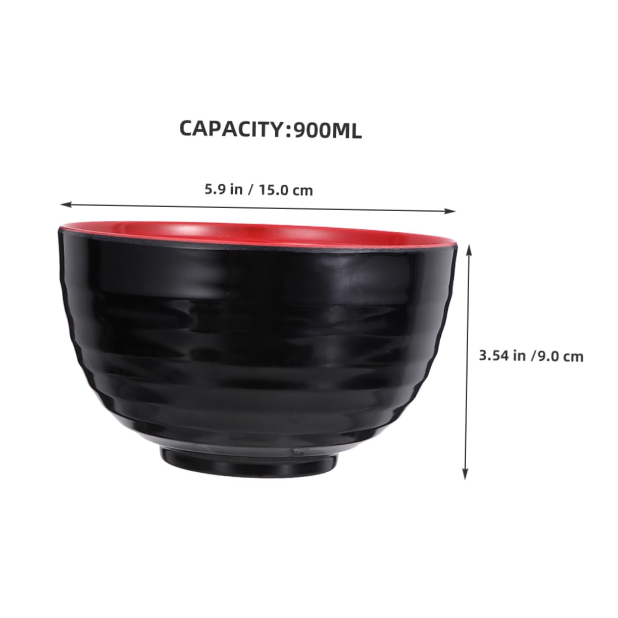 BEBEMOKO Japanese Ramen Bowl Unbreakable Rice Bowl Elegant Design for Soups and Sauces Easy to Clean Dinnerware for Home and Restaurant Use
