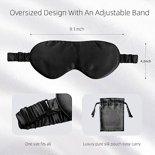 Silk-Eye-Sleeping-Mask-Travel-Mask-Eye-Covers-for-Sleeping-Organic-sleep-mask-Real-Adjustable-Band-and-Luxury-Travel-Bag-Black