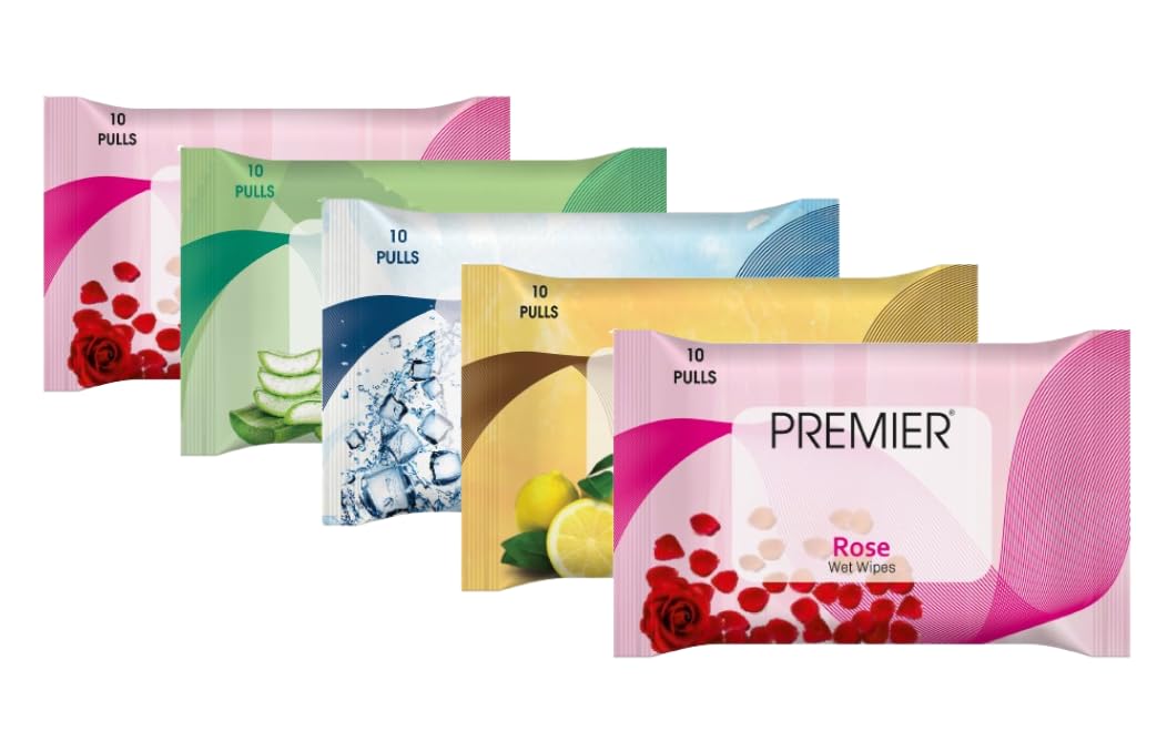Premier Wet Wipes - 10 Pulls per Pack, Set of 5 Assorted Wipes | Gentle, Hypoallergenic, and Moisturizing for Skin | Perfect for Travel, Daily Use, and Quick Clean-ups on the Go-image-17