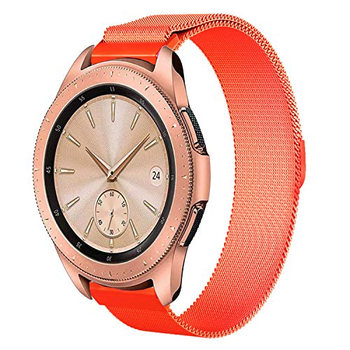 Image of ACM Watch Strap Magnetic Loop 22mm compatible with Noise Colorfit Ultra 2 Smartwatch Luxury Metal Chain Band Orange