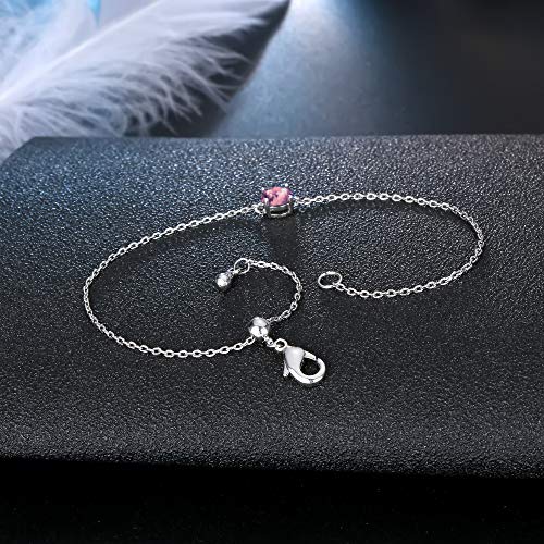 Egoo&Yamee Silver October Birthstone Bracelet White Gold Plated Copper Cz Crystal Adjustable Bangle Gifts For Women And Girls (12 Color) #TOP5