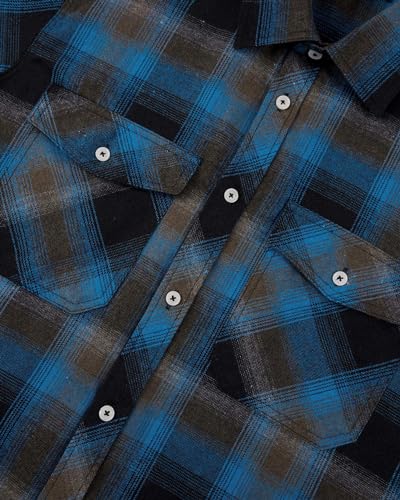 Image of Alimens & Gentle Men's Button Down Regular Fit Long Sleeve Plaid Flannel Casual Shirts