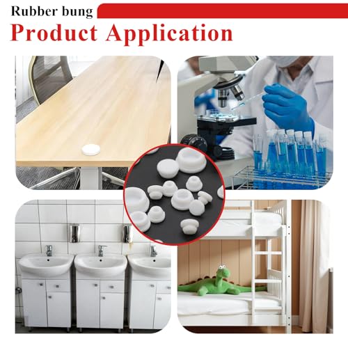 Image of Tnisesm 80PCS Silicone Plug Rubber Plugs for Holes Assorted Sizes 1 /5 inch 1 /4 inch 3 /8 inch 1 /2 inch 5 /8 inch 3 /4 inch 1 inch Hole Plug White