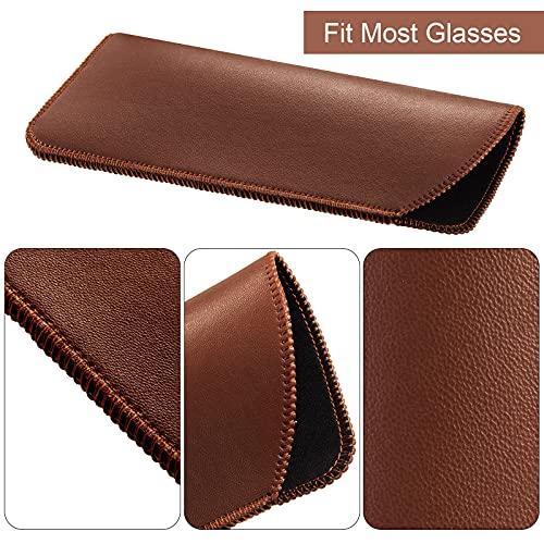 Frienda 5 Pack Soft Eyeglass Case For Women, Leather Sunglasses Pouch, Slim Travel Sunglasses Bag, Slip Leather Eyewear Case (Classic Colors) #TOP6