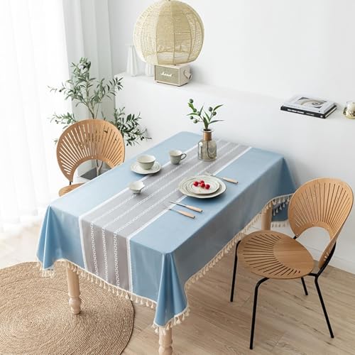 Nappe lavable en machine Beydodo 140x160 anti-tache polyester à rayures