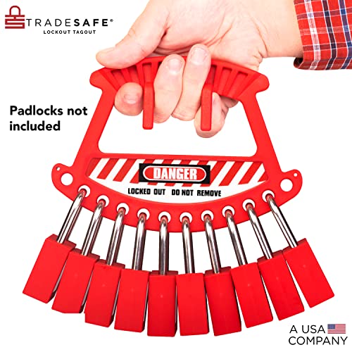 TRADESAFE Estação de bloqueio portátil – Rack de trava de sinalização de bloqueio, estação de bloque