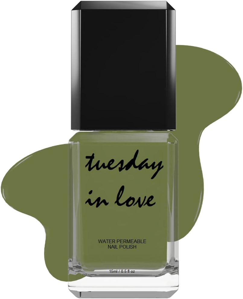 Halal Nail Polish by Tuesday in Love | WUDU & Ablution Permissible Vegan Nail Polish | Oxygen & Water Permeable | Fast Drying Breathable Nail Polish - Non-Toxic & Cruelty-Free | ISNA Canada Certified (Green Machine)