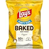 Baked Lay’s Potato Chips, Original, 9.25 oz Bag, 50% Less Fat, Gluten Free, No Artificial Flavors, No Colors from Artificial Sources