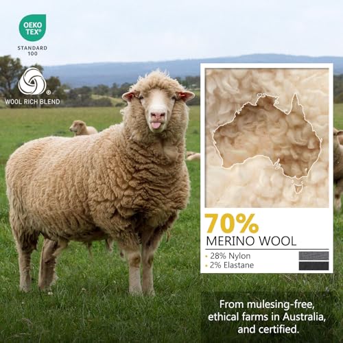 Merino Protect Thin Merino Wool Crew Sock for Men Women Lightweight Hiking Socks Soft Mid Calf Dress Socks 4 Pack2