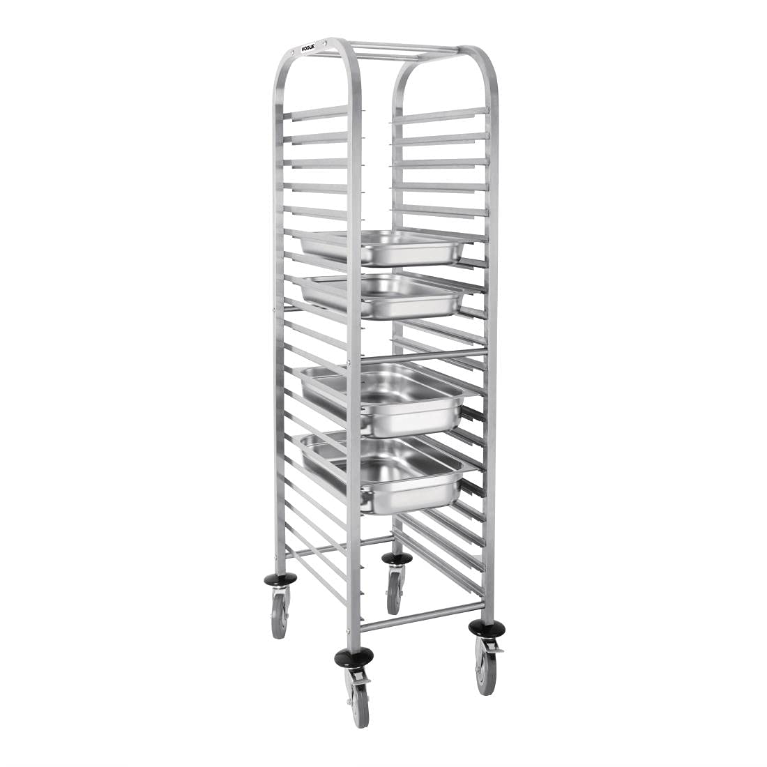 Vogue Gastronorm Chariot de cuisine en acier inoxydable 557 x 380 x 1700 mm