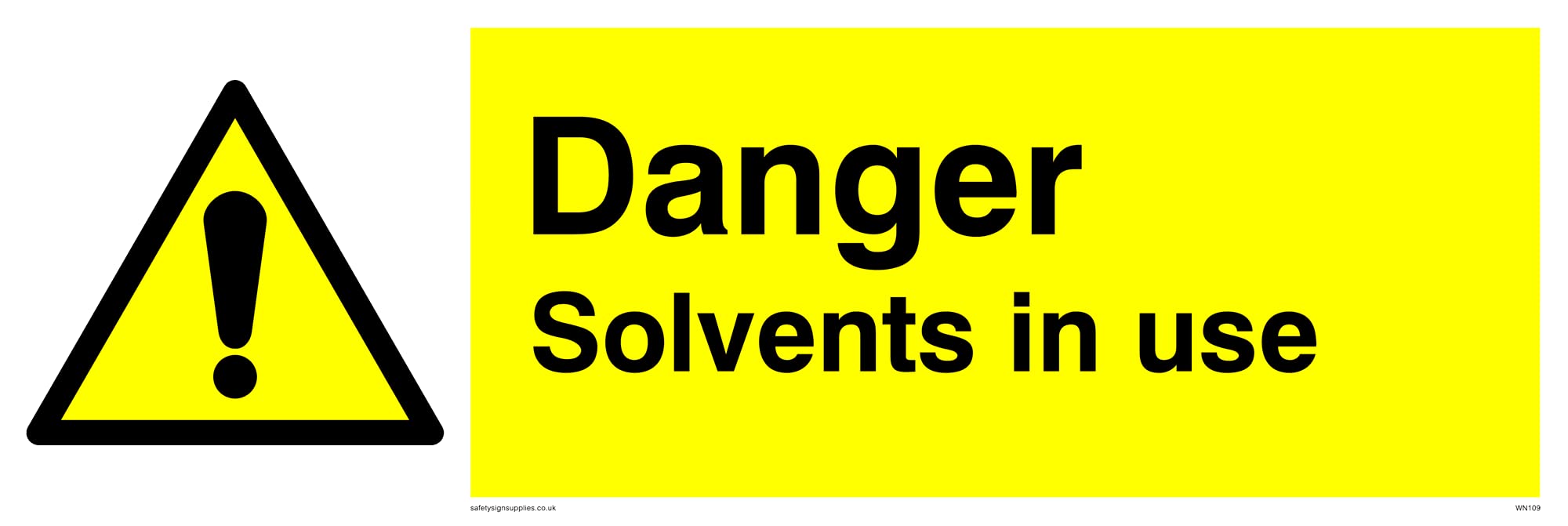 Pack of five - Dangerous Solvents In Use Sign - 300x100mm - L31