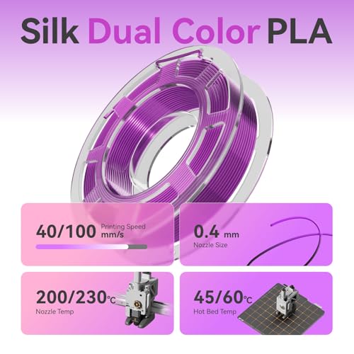 Image of Chitu Systems Conjure Silk PLA 3D Printer Filament, 1.75mm Dual Color Filament, Silk Black Red+Gold+Purple+Dark Green 4x200g /1.8lb