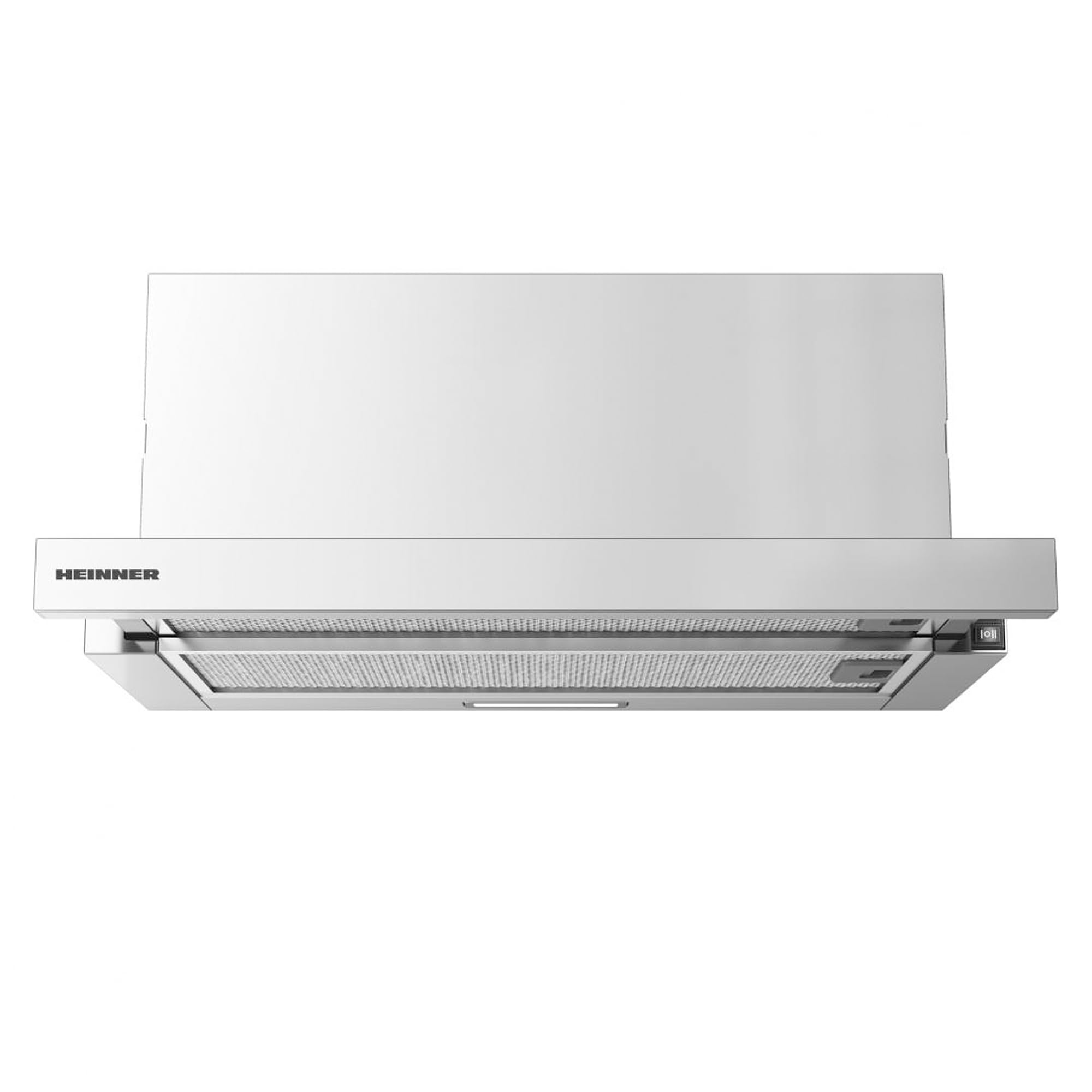 HTCH-440FS Einbauherd | Teleskop | 60 cm Dunstabzugshaube | 329,6 m³/h Abluftleistung | LED-Beleuchtung | 2 Geschwindigkeitsstufen | Silber | 5 Jahre Garantie