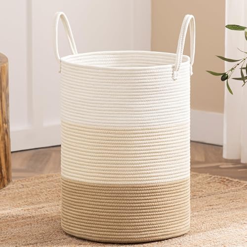 Image of Laundry Basket, 72L Woven Laundry Hamper, Baby Nursery Hamper for Toys, Blanket Basket for Living Room, Clothes Hamper for Bedroom&Baby Room, Gradient Brown
