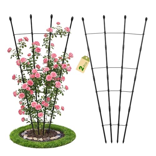 MQJIAZHI Treillis de jardin pour plantes grimpantes à l'extérieur, hauteur ajustable Support de Cage à tomates Treillis forme d'obélisque pour fleurs,...