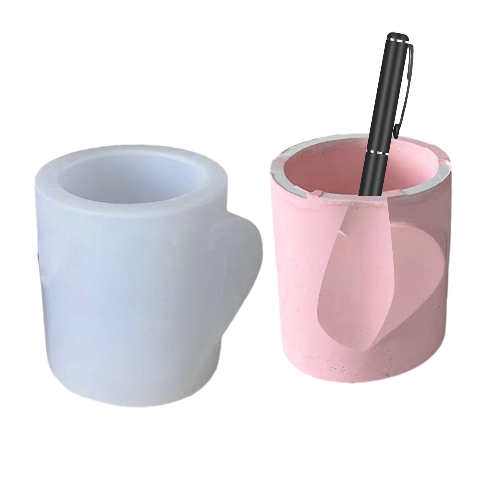 per portapenne per resina epossidica, per barattoli | di , flessibili per pennelli da trucco a forma di cuore, stampo per gesso a forma di cuore, antiaderente, stamp