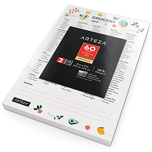 Arteza Meal Planning & Kruidenierslijst Magnetische Pads, 6x9 inch, Pack van 2, 60 Premium 70lbs/100gsm pagina's elk… - Afbeelding 5