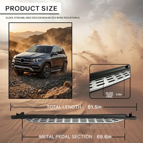 Estribos laterales para Mercedes-Benz GLE W167 2020-2026 miniatura 5