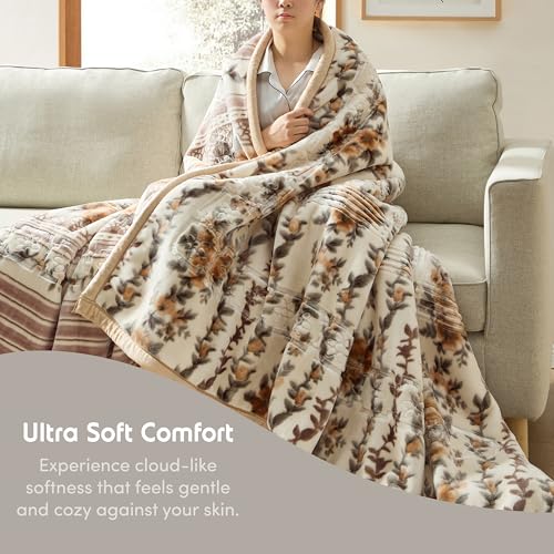 Image of Nestl Korean Mink Blanket Queen Size - 9 Lbs Velvet Fleece Korean Blanket - 2 Ply Warm & Thick Winter Blanket - Wrinkle & Fade Resistant - 79 x 94 Inches (Beige)