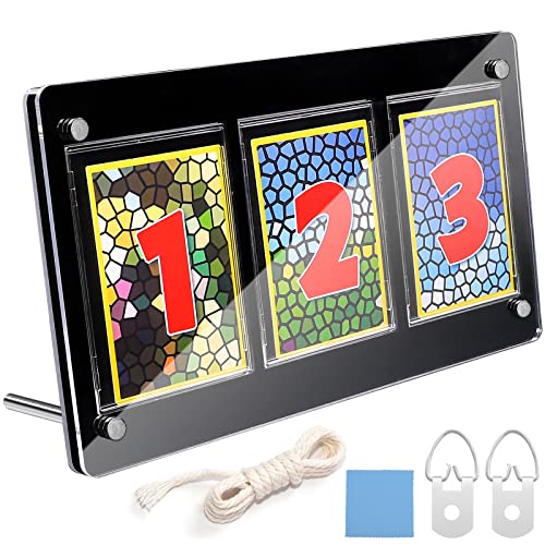 Goreson 3連ブラックディスプレイケース スクリューダウン カードスタンド カードローダー カードスタンド カードホルダー uvカット 台座付き ブラック ディスプレイスタンド