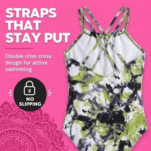 Image of Kanu Surf Girls Jasmine Beach Sport Halter One Piece Swimsuit