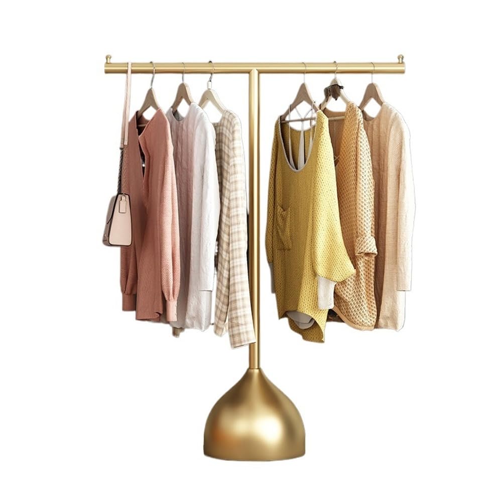 DFHS46JK Hat Rack Clothes Rack Floor Bedroom Vertical Hanger Household Bed End for Office(Gold,XS)