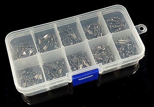 NUZAMAS 100 Pieces Mixed Barrel Swivel with Safty Snap Connector Fishing Tackle #14, 12, 10, 8, 6 Rock Kayak Boat Fishing - Thumbnail 6