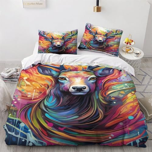 Housse de couette cerf imprimé haute définition parure de lit douce pour adultes - 4